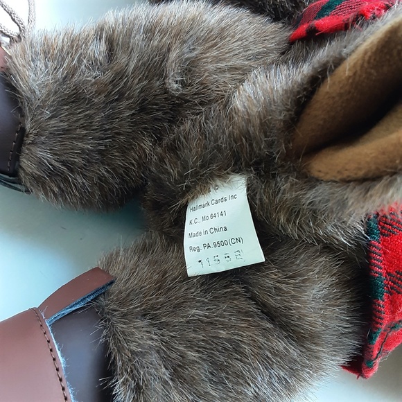 Hallmark Lumberjack MOOSE Pellet Stuffed Plush with Vest & Boots - Picture 6 of 7